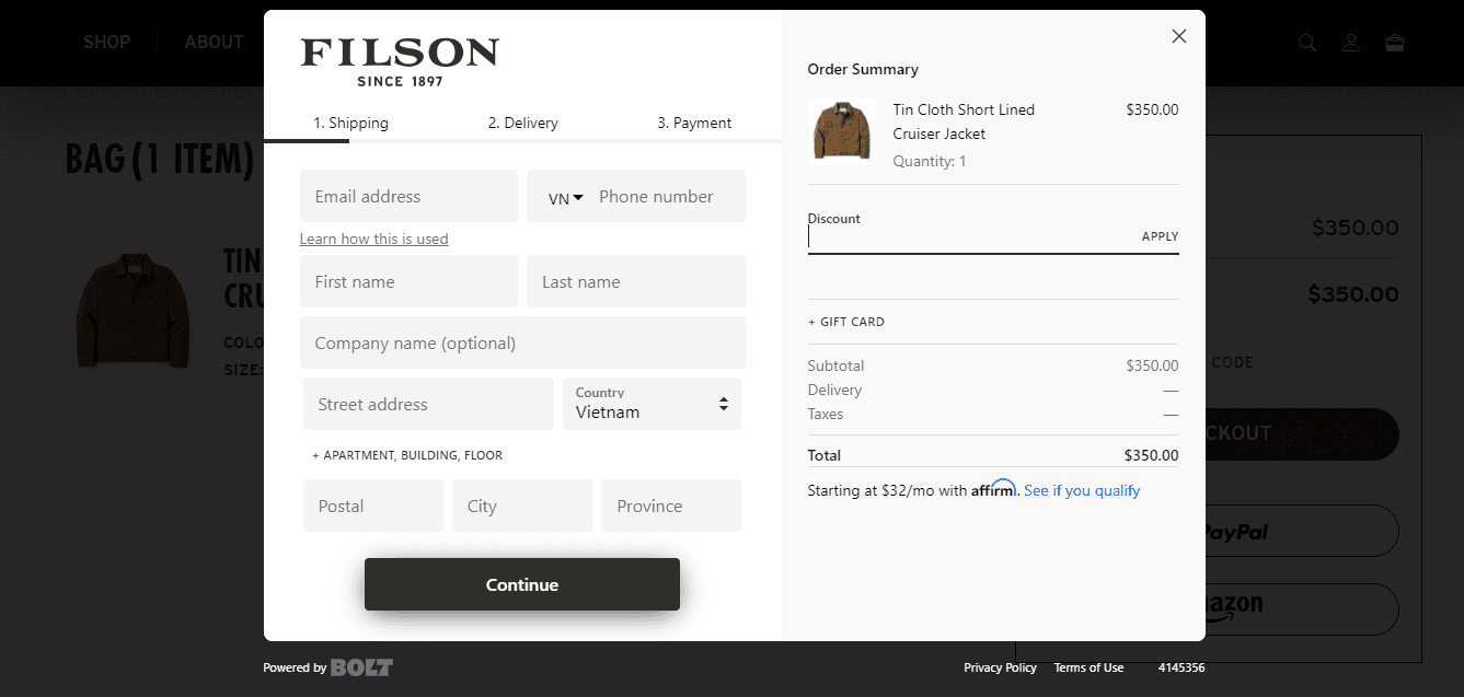 How to apply Filson coupon code